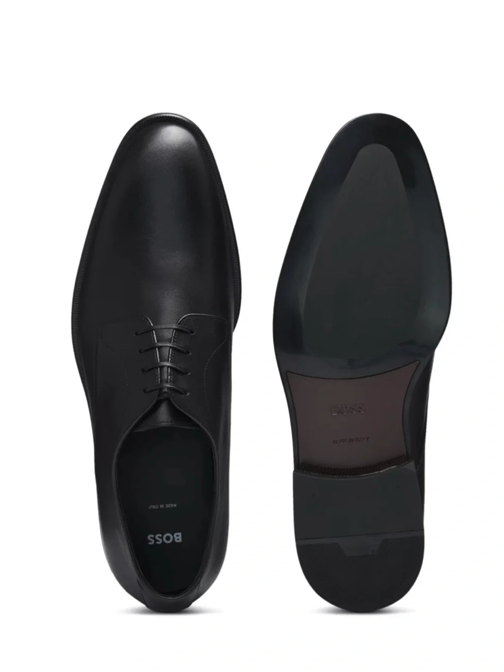 Hugo Boss Black Leather Derby Shoes for Men